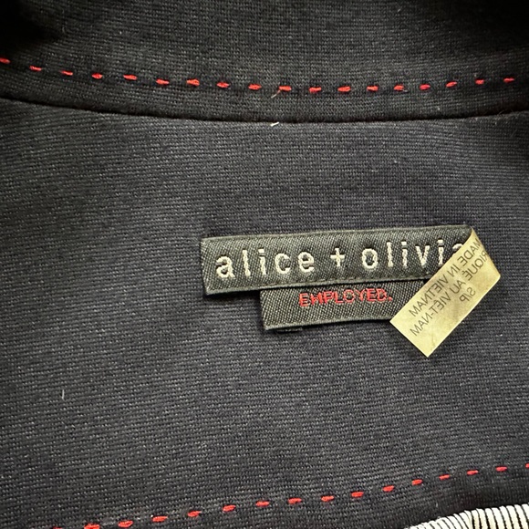 Alice + Olivia cropped navy jacket with bow tie. Size S - Picture 3 of 12